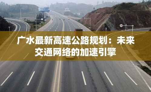 广水最新高速公路规划:未来交通网络的加速引擎