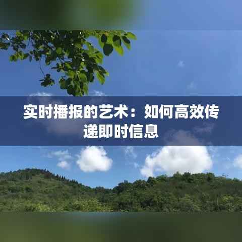 实时播报的艺术:如何高效传递即时信息