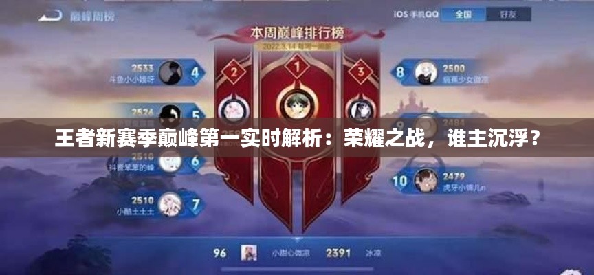 王者新赛季巅峰第一实时解析：荣耀之战，谁主沉浮？