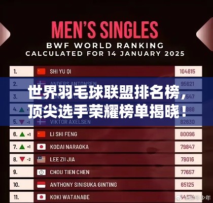 世界羽毛球联盟排名榜，顶尖选手荣耀榜单揭晓！